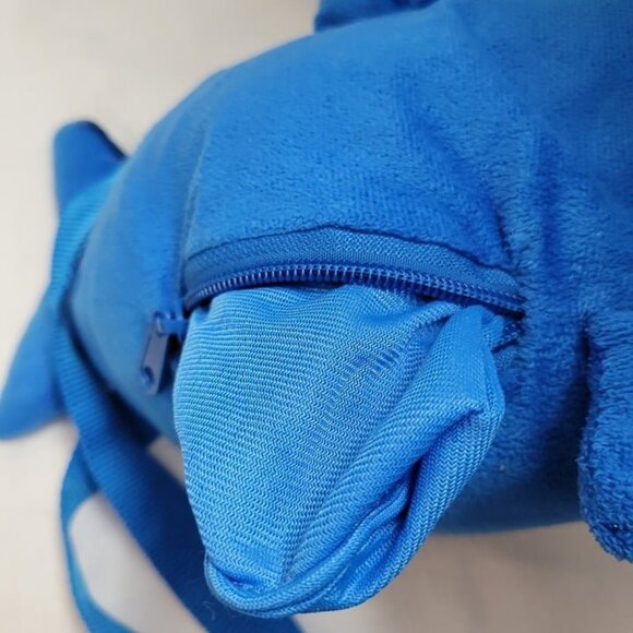 Tom's Toy Plush Shark vintage handled children's w/pouch kid's Stuffed Animal - Picture 7 of 9